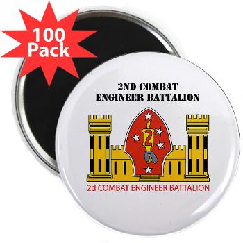 2CEB - M01 - 01 - 2nd Combat Engineer Battalion with Text - 2.25" Magnet (100 pack) - Click Image to Close